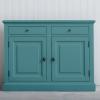 Landelijk dressoir Bo 2-deuren 2-laden Pastel-turquoise.