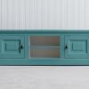 Landelijk Tv-meubel Bo 2-deuren 2-open vak Pastel-turquoise.