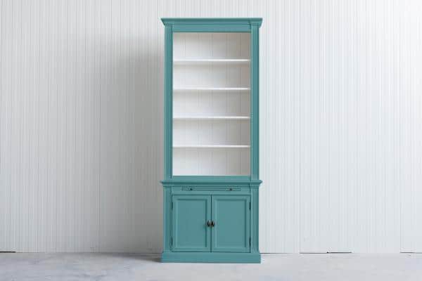 Landelijke Boekenkast Bo Pastel-Turquoise 1M.