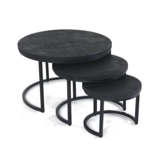 Sidetable set of 3 - zwart/zwart