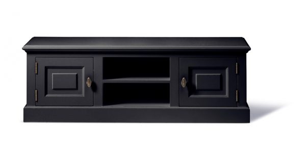 Landelijk Tv-meubel Bo 2-deuren 2-open vak zwart 200cm.