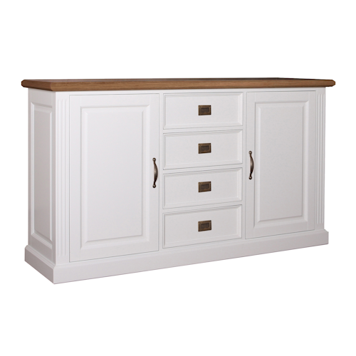Landelijk Dressoir Orlando Oak 2-Deuren 4-Laden. Landelijk Dressoir Orlando Oak 2-Deuren 4-Laden.