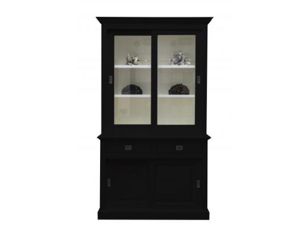 Landelijke Buffetkast Bo schuifdeur 126 cm Zwart Landelijke Buffetkast Bo schuifdeur 126 cm Zwart
