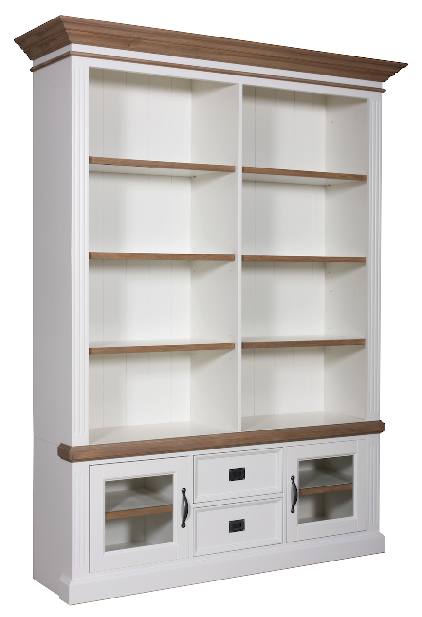 Boekenkast Orlando Oak glazen deurtjes 2-Deurs 2-laden Boekenkast Orlando Oak glazen deurtjes 2-Deurs 2-laden