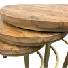 Sidetable set van 3 - naturel/goud