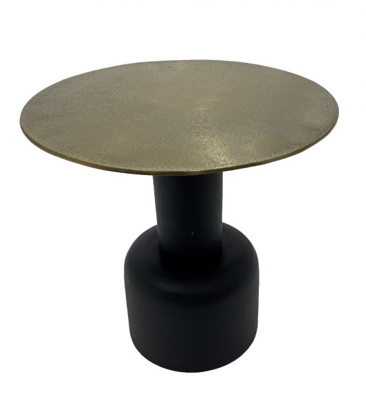 Moods collection - Ronde tafel antique goud&mat zwart aluminium