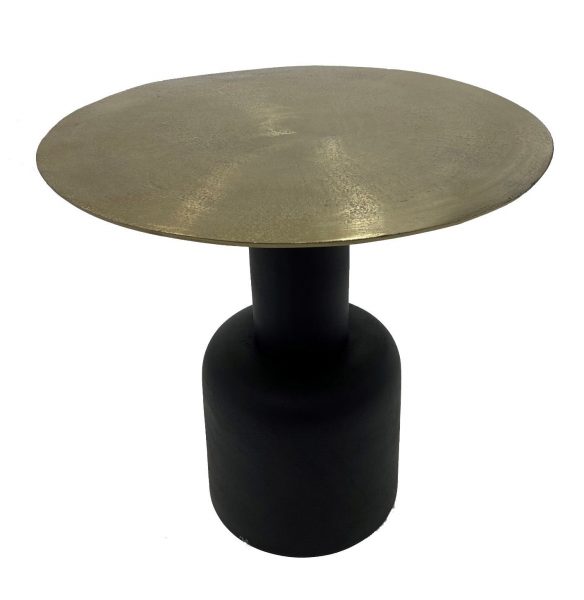 Moods collection - Ronde tafel antique goud&mat zwart aluminium